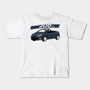 City car 206 cc Coupe Cabriolet france navy Kids T-Shirt